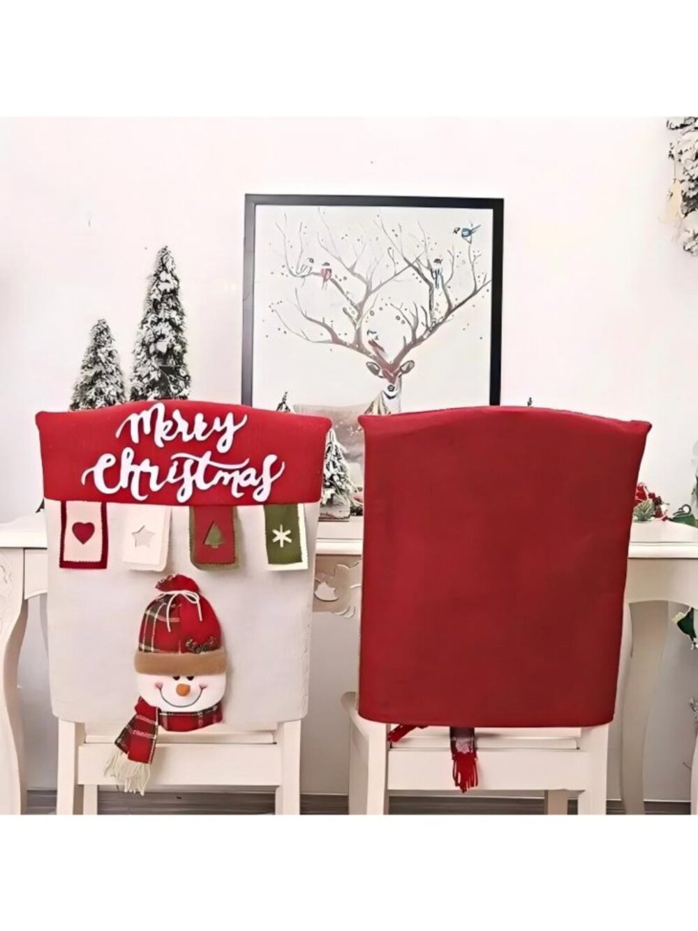 Christmas Cartoon Seat Protector Cute Chair Decoration Soft Xmas Atmosphere